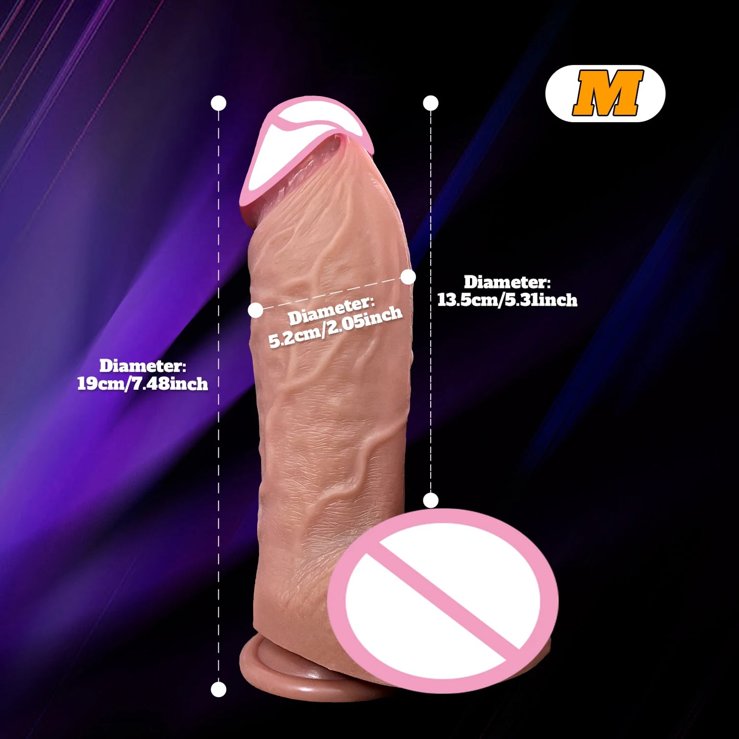 Large Black Silicone Dildo with Suction Cup