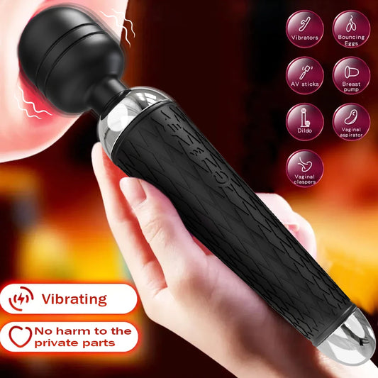 10-Speed Wand Vibrator for Clitoral and Nipple Stimulation
