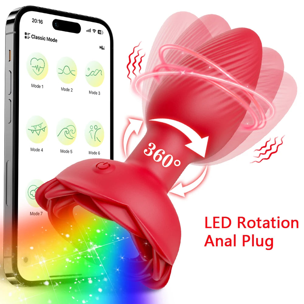 APP Control LED Vibrating Butt Plug