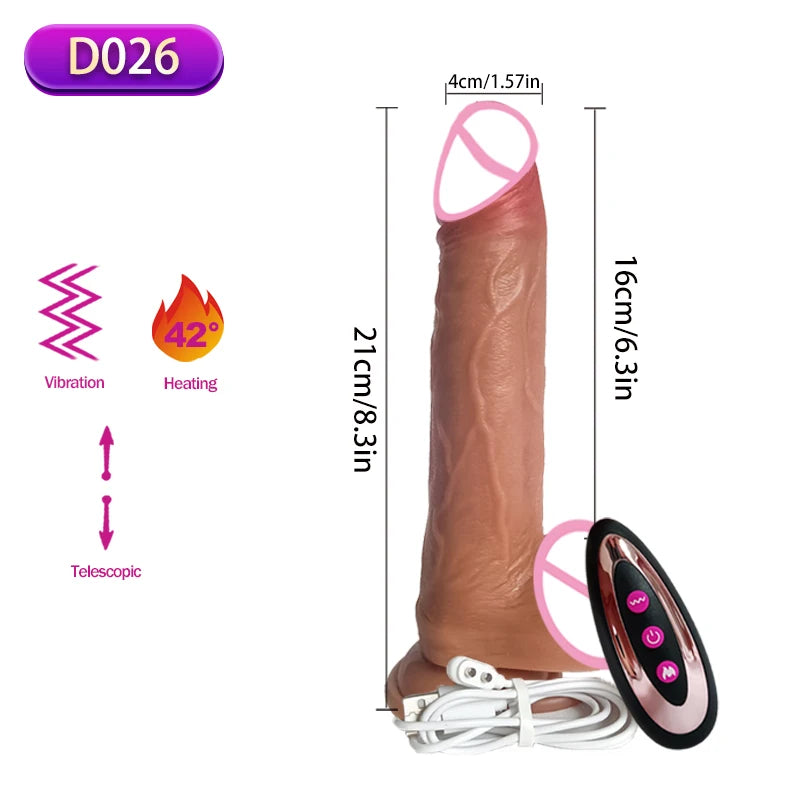 Heating Realistic Dildo with Remote Control