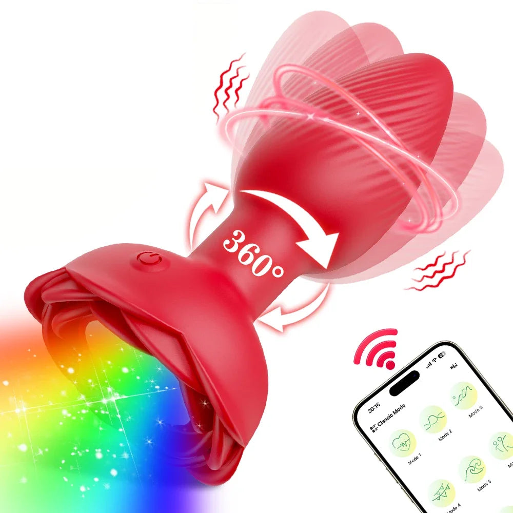 360° Rotation APP Control LED Butt Plug & Prostate Massager