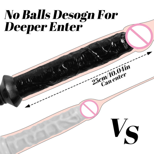 Long Silicone Dildo with Handle for Adults