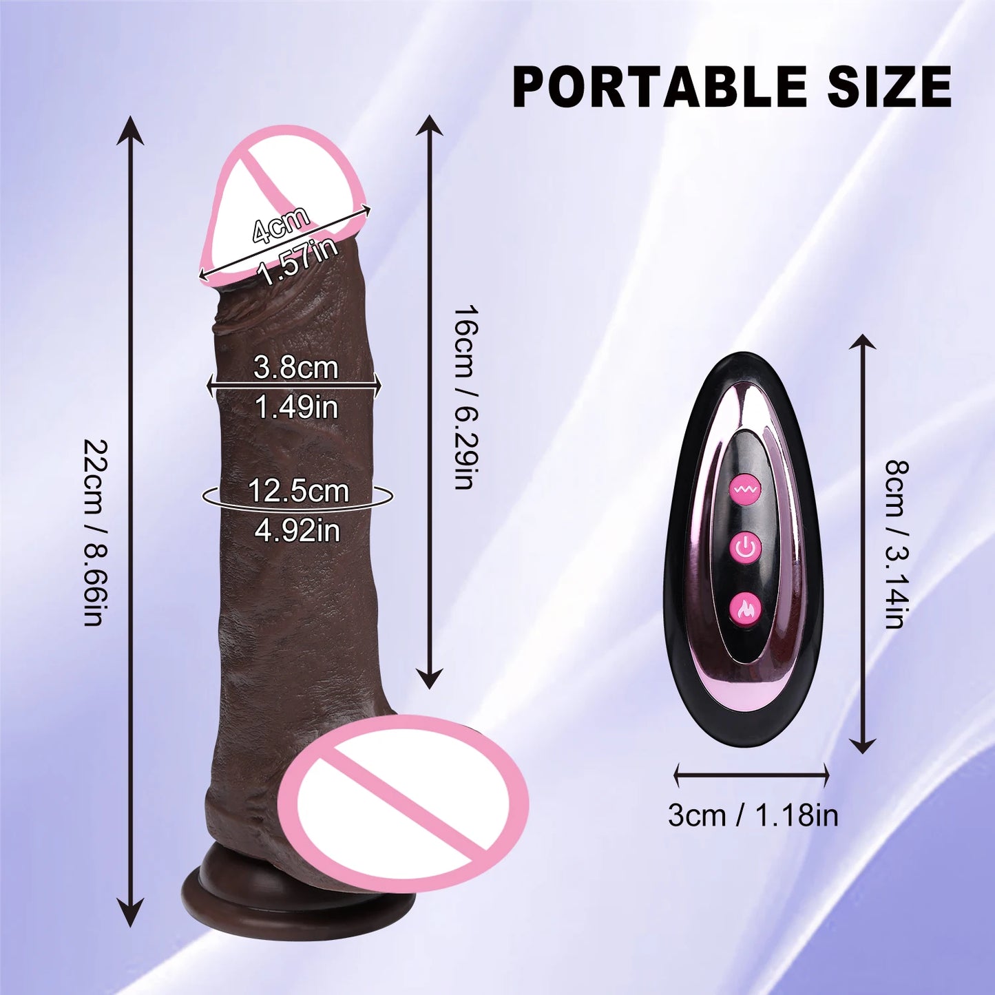 Huge Wireless Heating Realistic Dildo for G-Spot