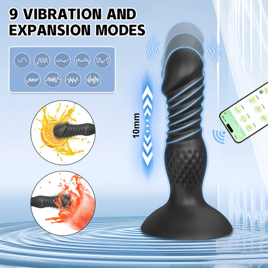 APP Controlled Thrusting Butt Plug & Telescopic Prostate Massager