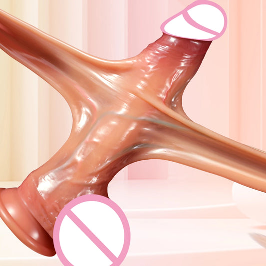 Sliding Foreskin Realistic Dildo with Suction Cup