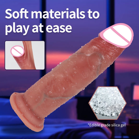 Realistic Strap-On Dildo with Sliding Foreskin & Balls