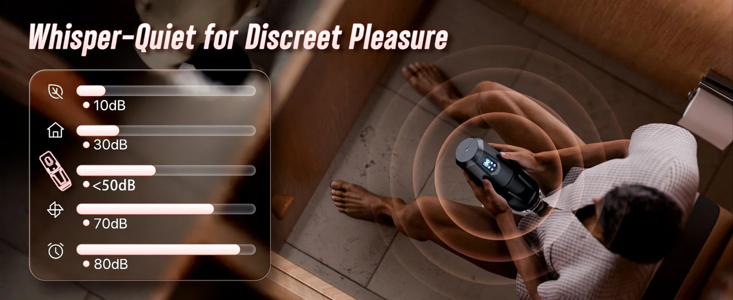 AI Sync Automatic Thrusting Rotation Male Masturbator with LCD Display