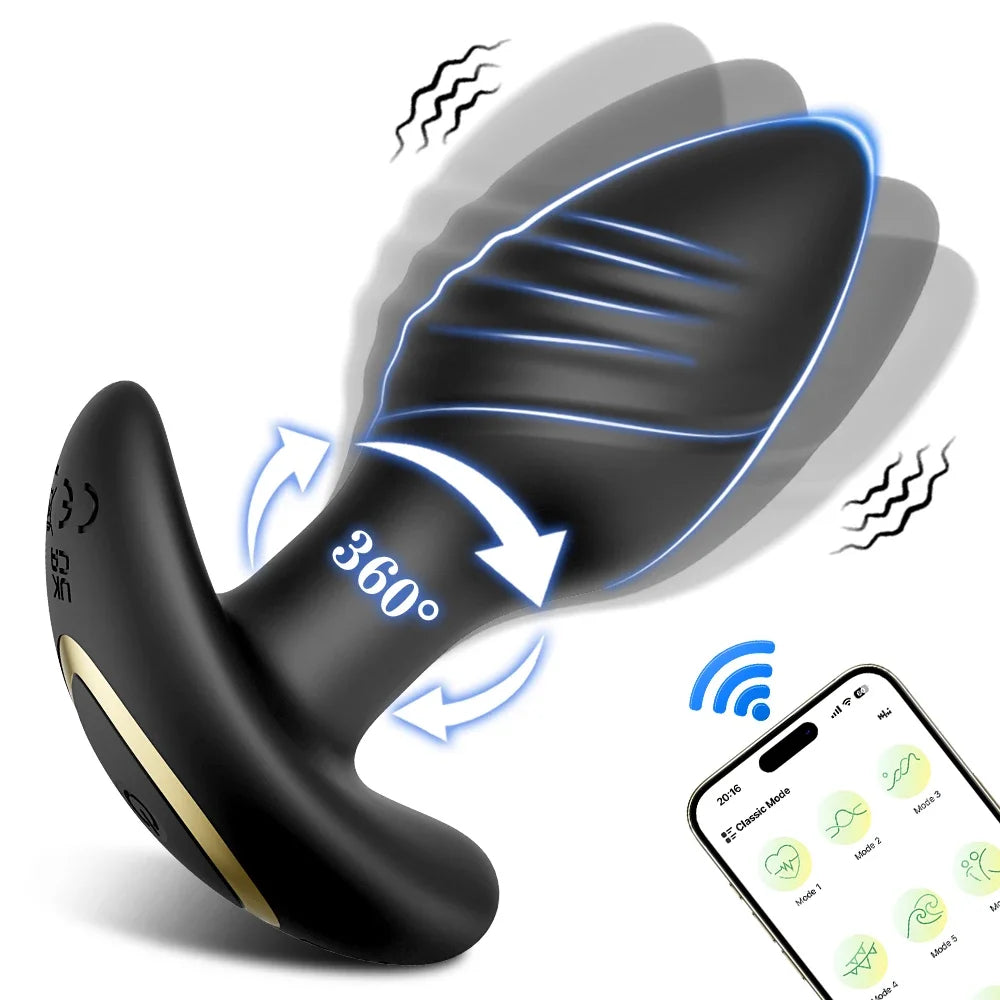 APP Control Prostate Massager with Rotation & Vibration