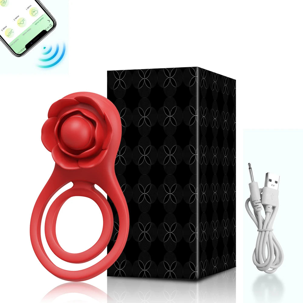 APP-Controlled Vibrating Cock Ring with Clit Stimulator