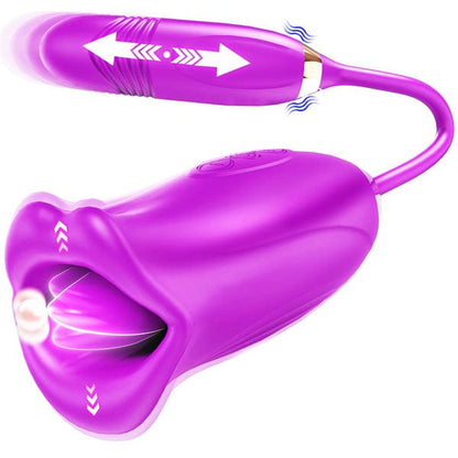 Rose Sucking Tongue Clitoral Stimulator & Thrusting G-Spot Vibrator