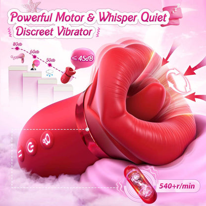 Rose Sex Toy with 4-in-1 Licking Suction & Vibration