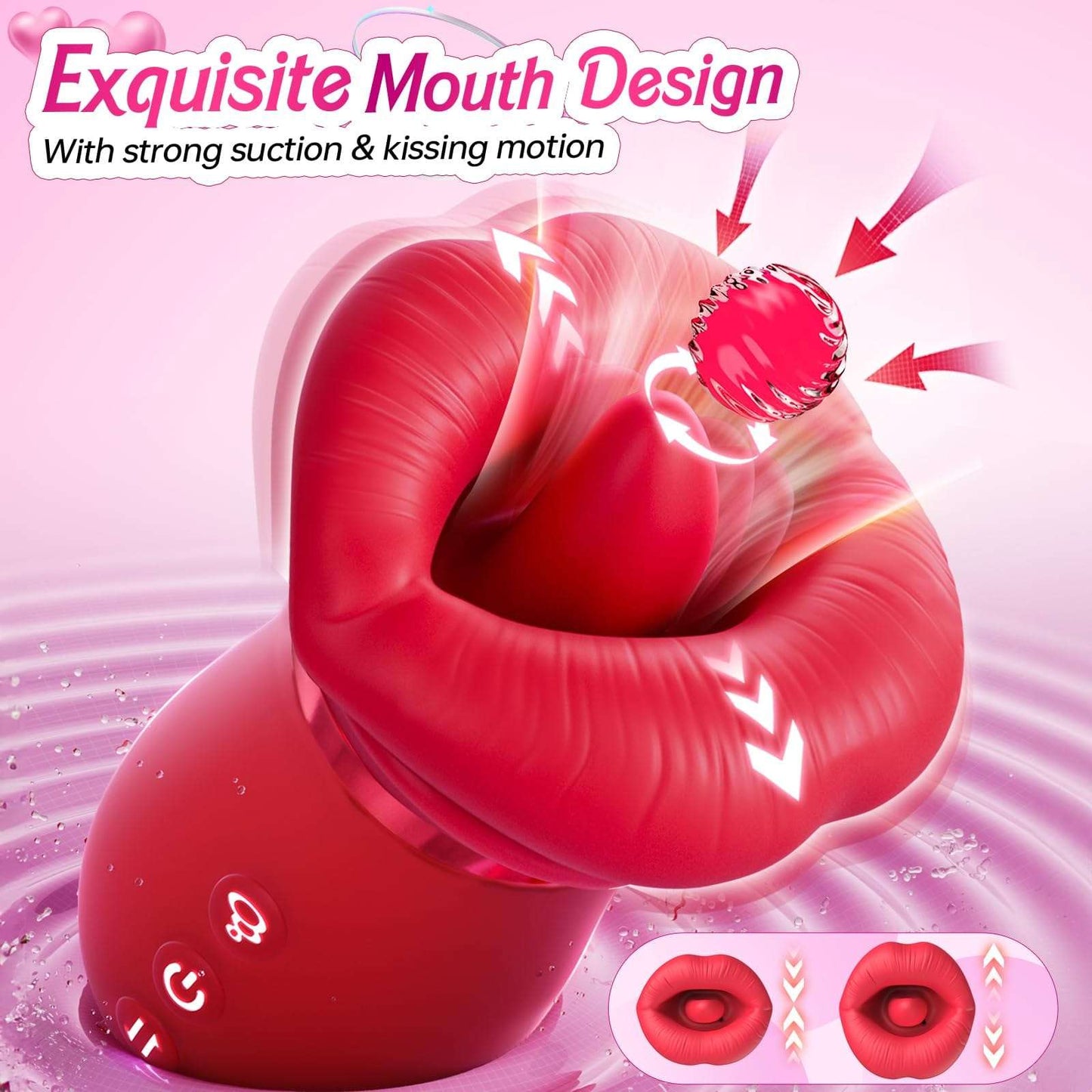 Rose Sex Toy with 4-in-1 Licking Suction & Vibration