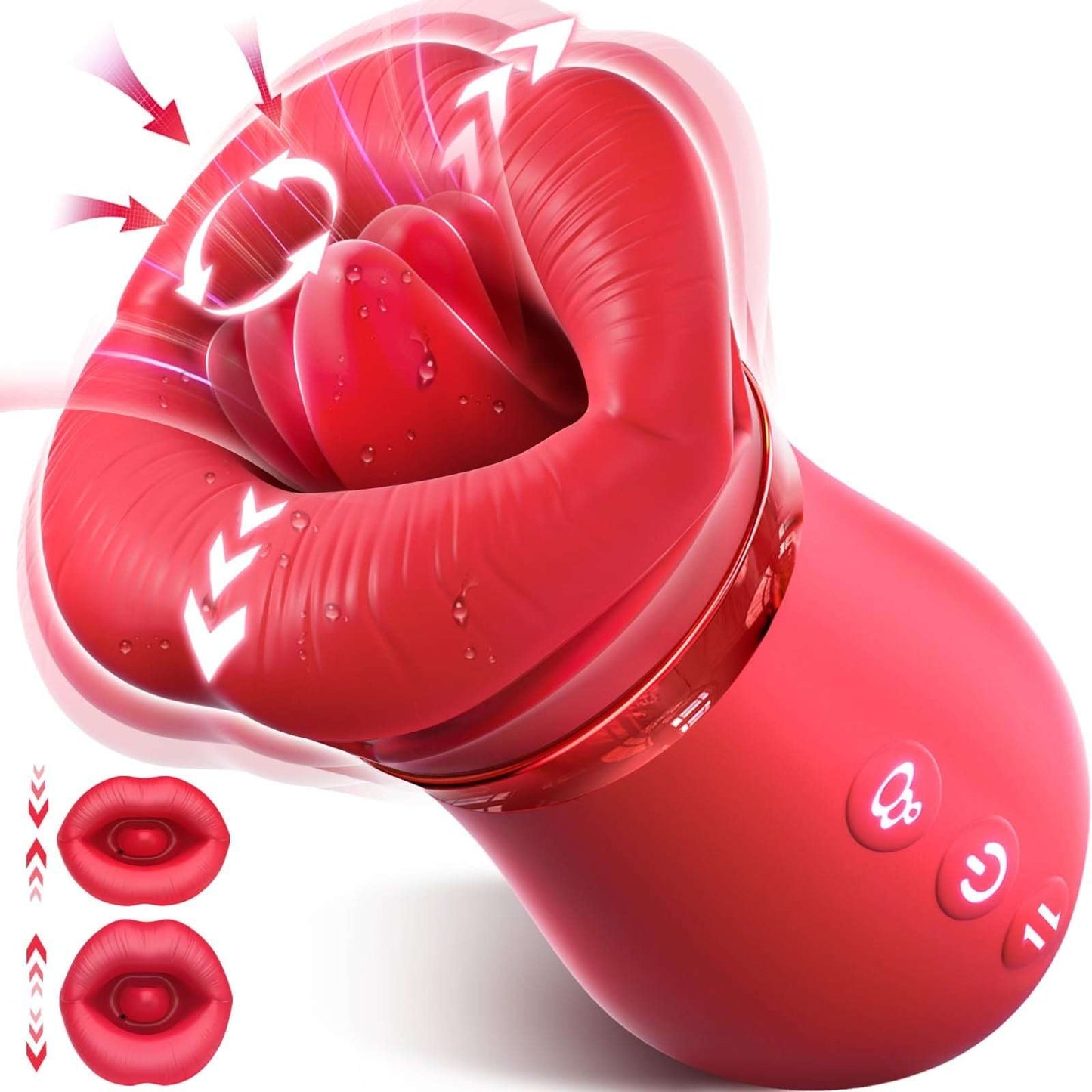 Rose Sex Toy with 4-in-1 Licking Suction & Vibration