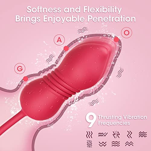 Rose Massager with Thrusting, Vibration & Licking