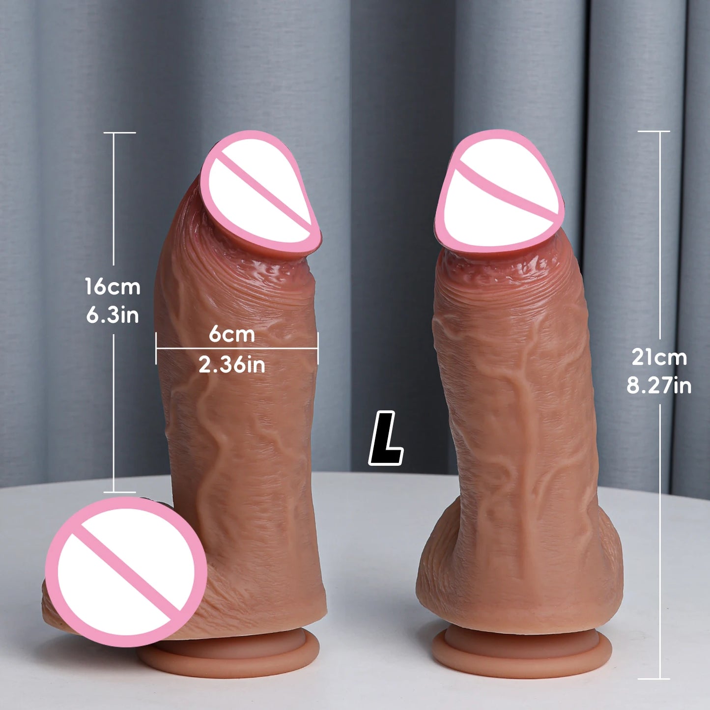 Huge Veined Realistic Dildo with Suction Cup