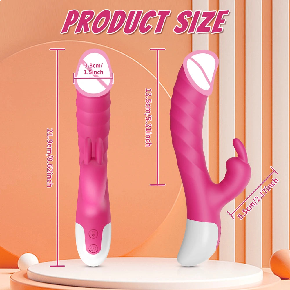 Powerful Rabbit Vibrator: Dual G-Spot & Clitoral Dildo