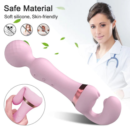 Rechargeable 2-in-1 Magic Wand G-Spot & Clitoral Stimulation