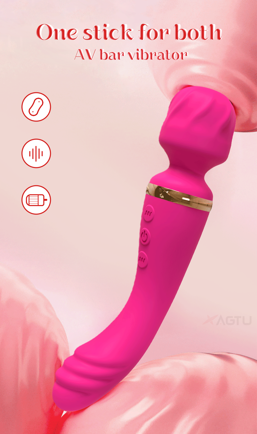 2-in-1 Wand for G-Spot Clitoral & Nipple Stimulation