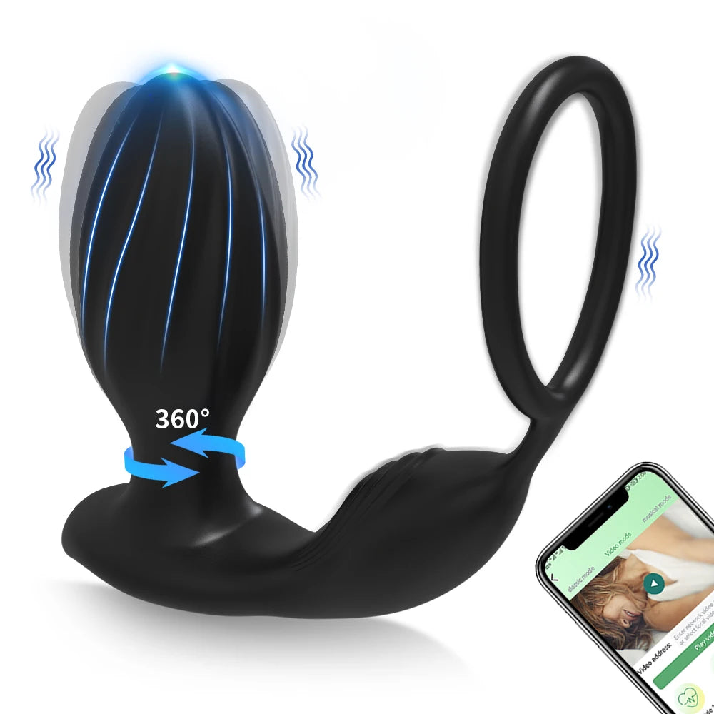APP Control Prostate Massager with Rotation & Vibration