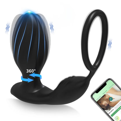 APP Control Prostate Massager with Rotation & Vibration
