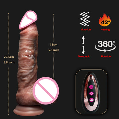 4 in 1 Huge Heating Swing Dildo with Remote Control