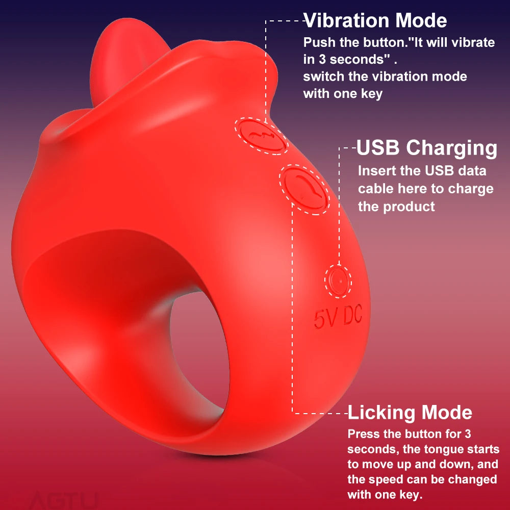 Clitoral Tongue Vibrator with Nipple Suction