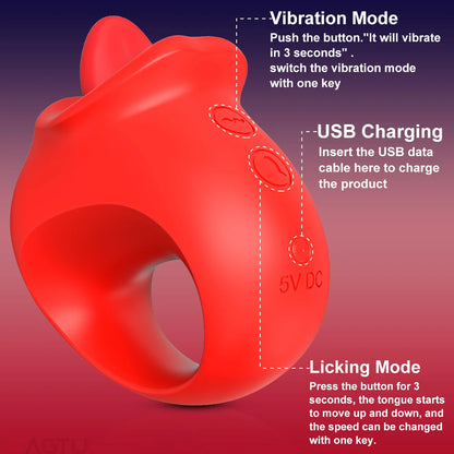 Clitoral Tongue Vibrator with Nipple Suction
