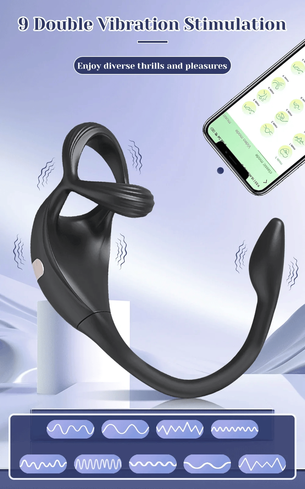 APP Control Beginner Prostate Massager & Vibrating Butt Plug Cock Ring