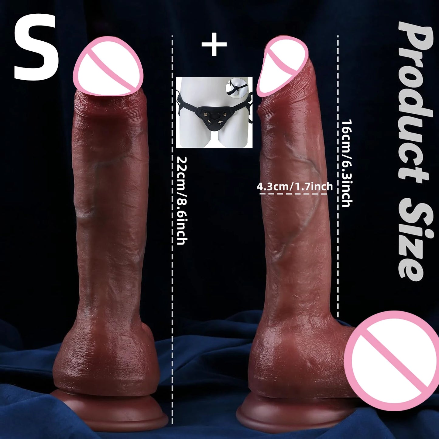 Realistic Skin-Feel Huge Soft Dildo for Strapon