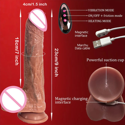 Wireless Heated Dildo for G-Spot Stimulation