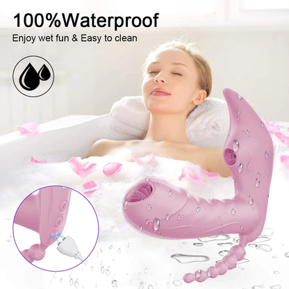 Bluetooth APP-Controlled 3-in-1 Dildo & Clit Sucker