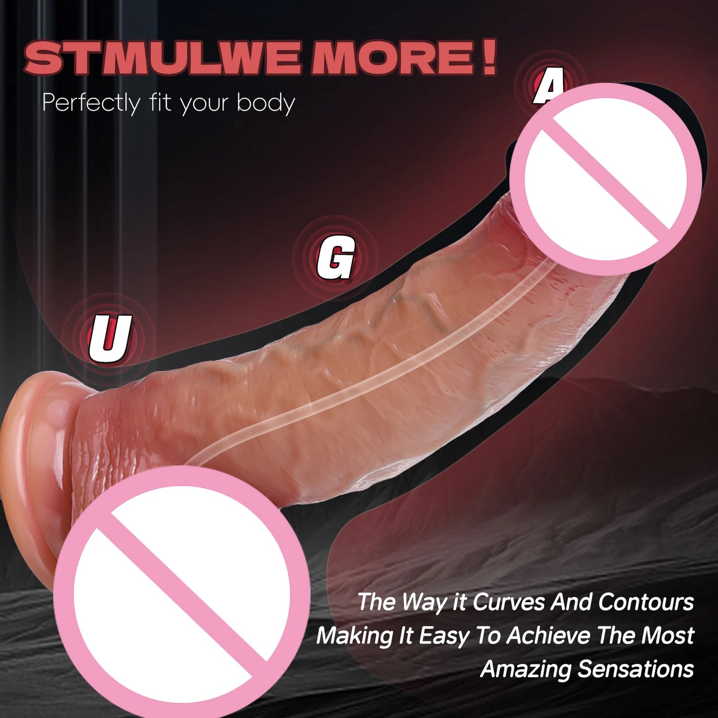 2-in-1 Realistic Dildo - Sliding Foreskin & Ejaculation for Deep Penetration