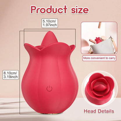 Tongue Licking Clitoral Vibrator with Nipple Stimulator for Women