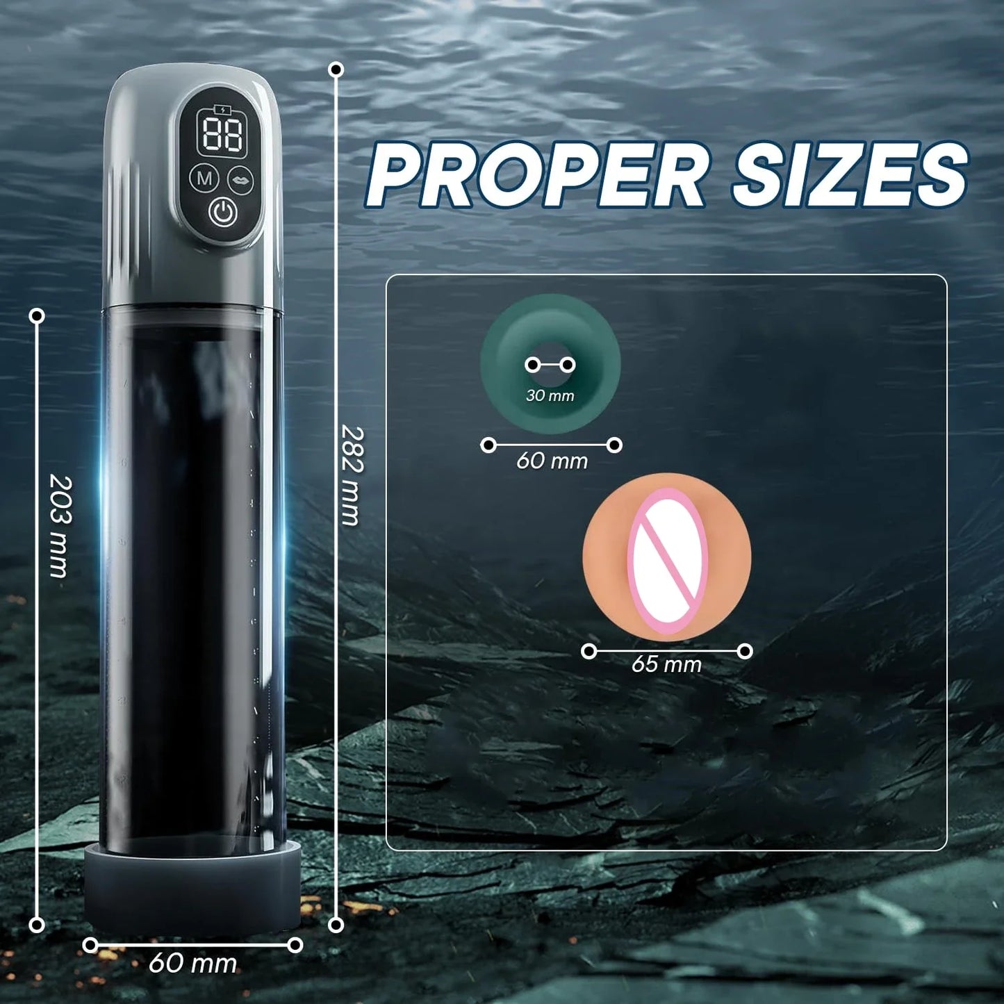 LCD Electric Penis Pump: 4 Training Pressure & 5 Suction Auto Modes