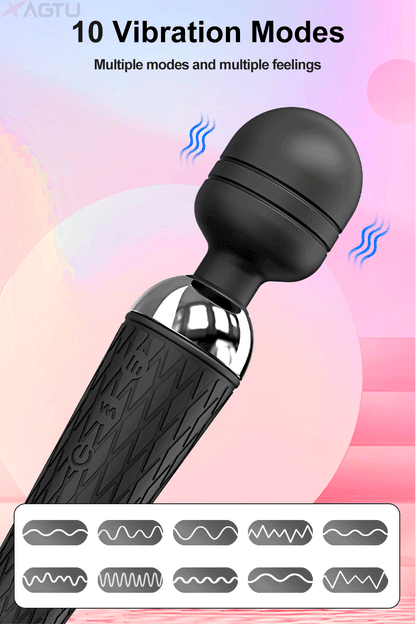 10-Speed Wand Vibrator for Clitoral and Nipple Stimulation