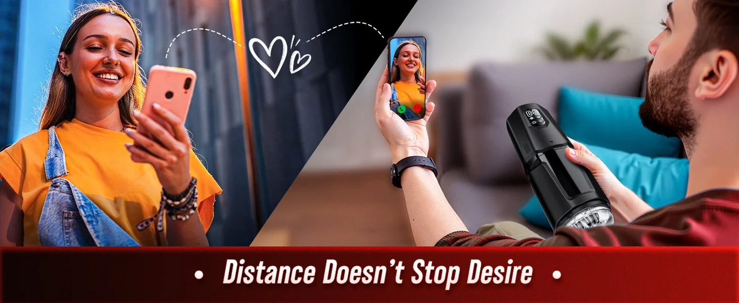 AI Sync Automatic Thrusting Rotation Male Masturbator with LCD Display