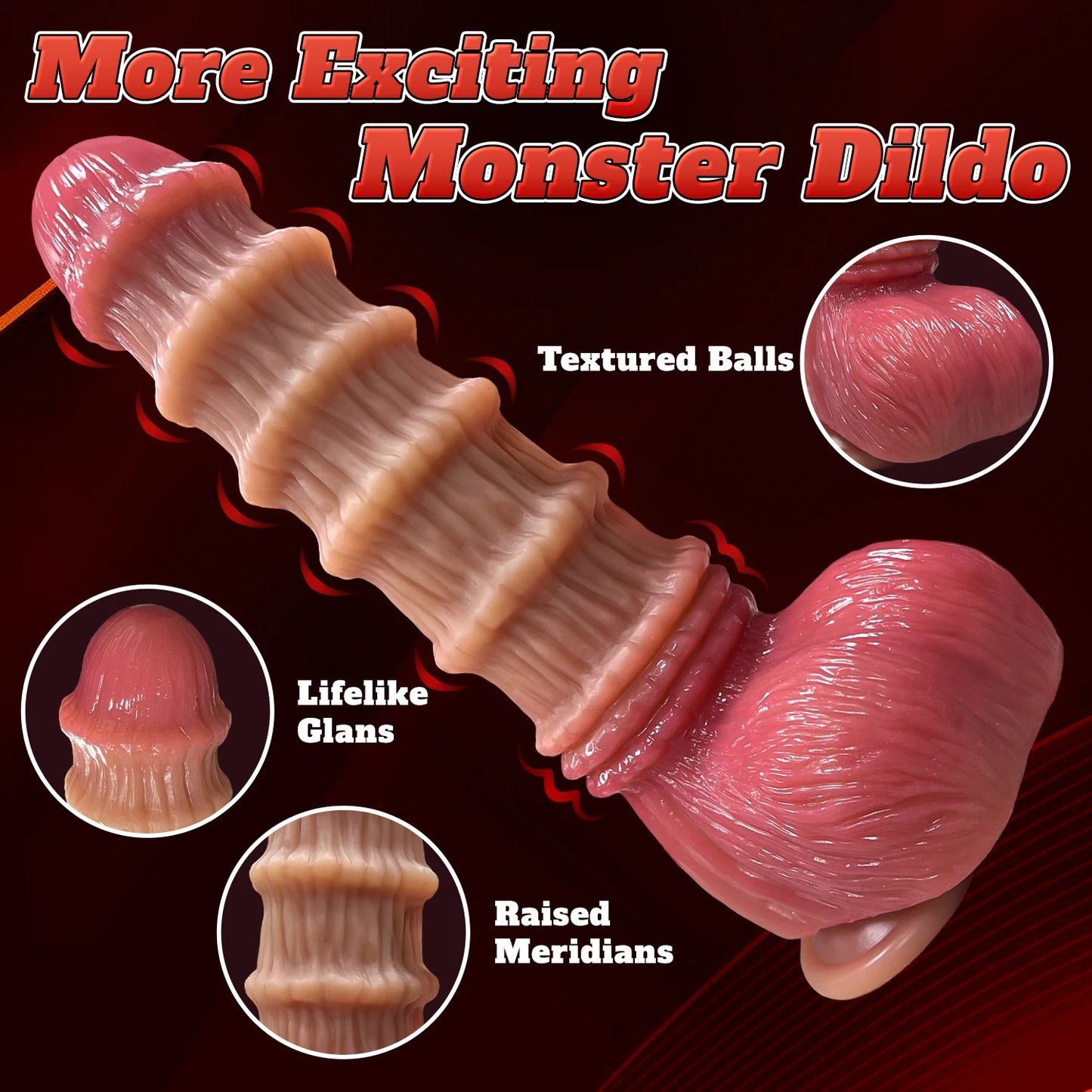 3-Size Monster Dildo Set - Large & Realistic