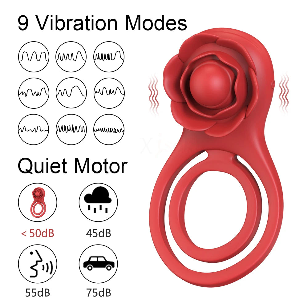 APP-Controlled Vibrating Cock Ring with Clit Stimulator