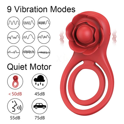 APP-Controlled Vibrating Cock Ring with Clit Stimulator