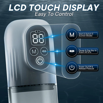 LCD Electric Penis Pump: 4 Training Pressure & 5 Suction Auto Modes