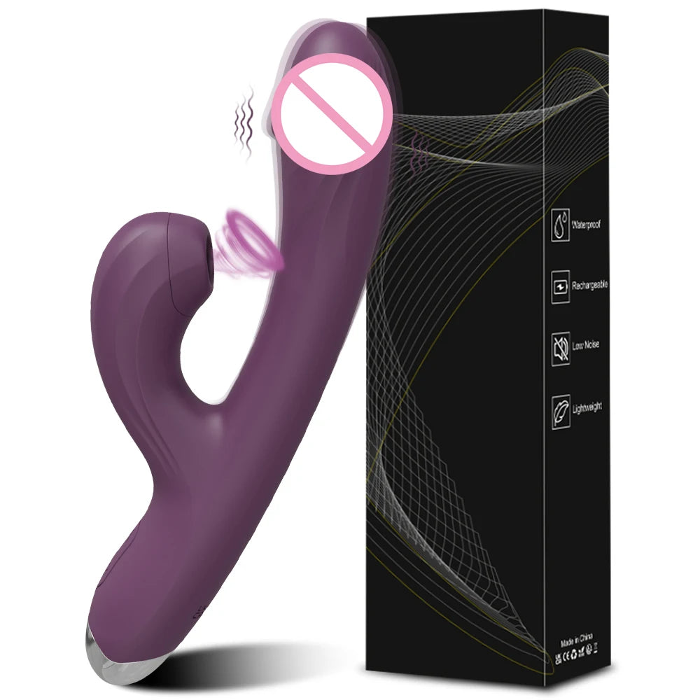 Dual Action Vibrator: Clit Sucker & Vaginal G-Spot Stimulator