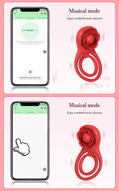 APP-Controlled Vibrating Cock Ring with Clit Stimulator