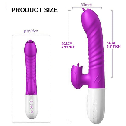 Fast Orgasm Vibrator Dildo with Licking Heating & Clit Suction