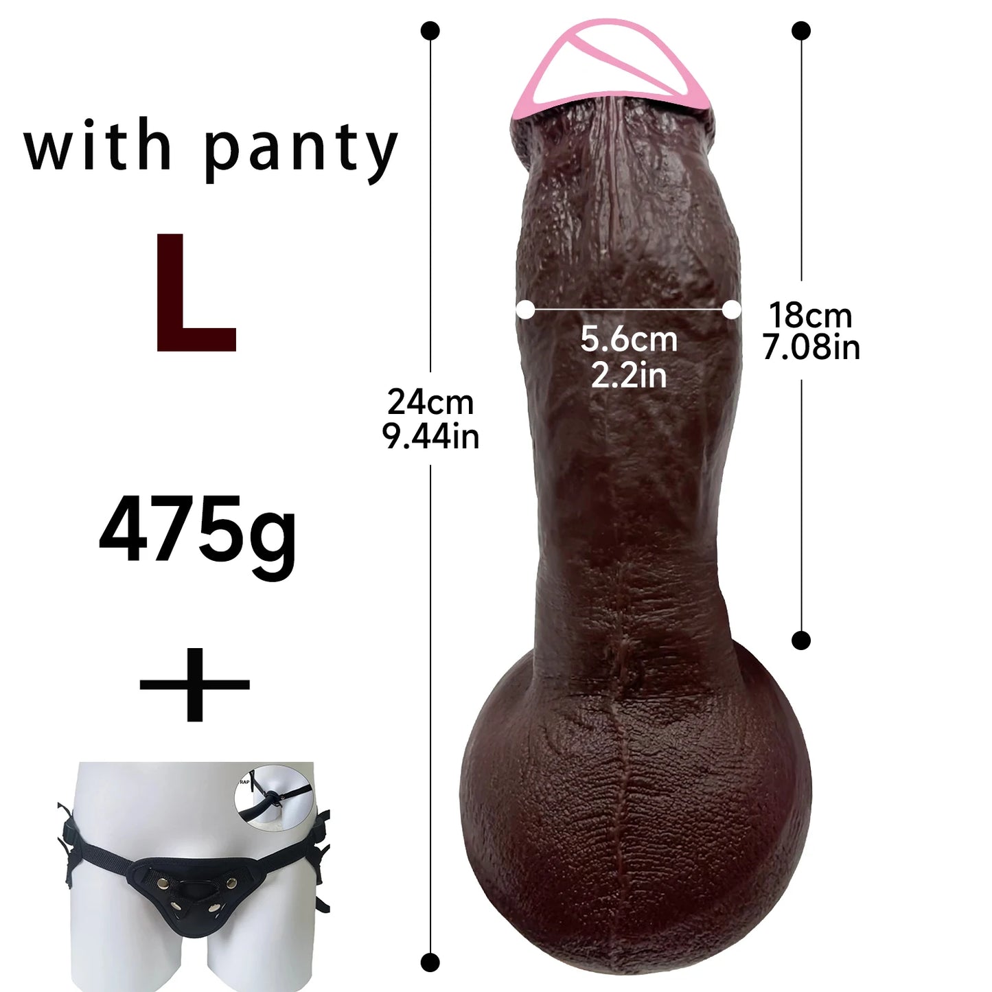 3-Size Realistic Skin-Feel Dildo with Anal Plug