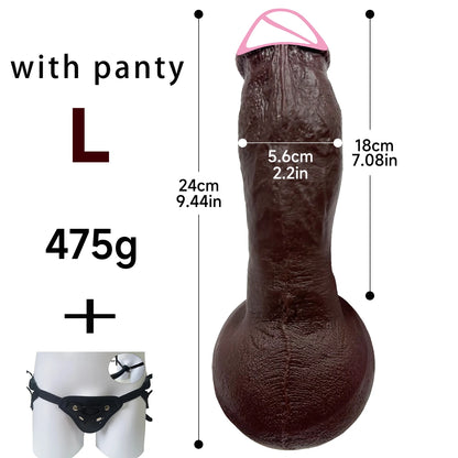 3-Size Realistic Skin-Feel Dildo with Anal Plug