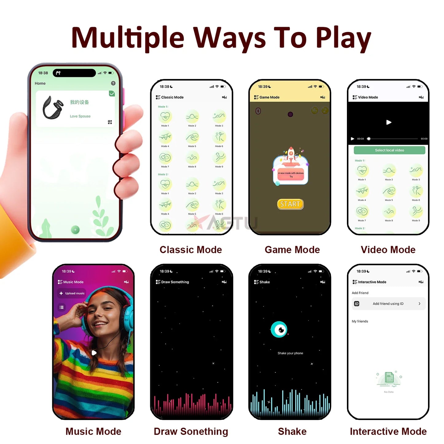 APP Control Cock Ring & Vibrating Butt Plug Prostate Massager Combo