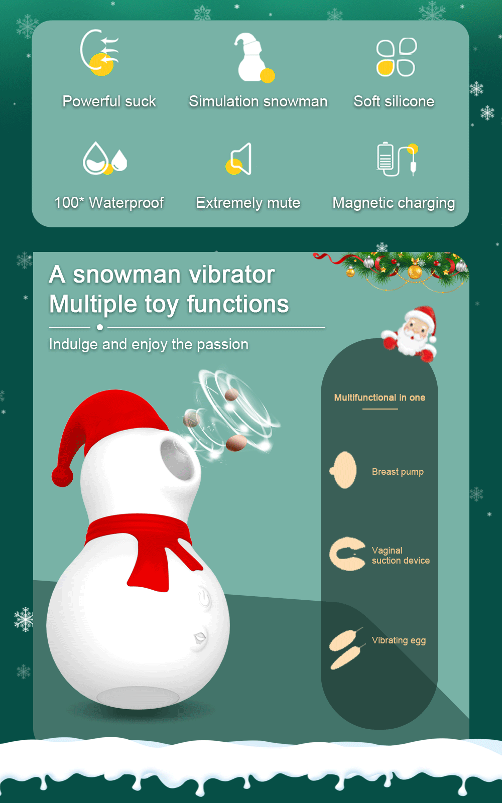 Clit Sucker Vibrator for Women with Nipple Stimulator & Suction