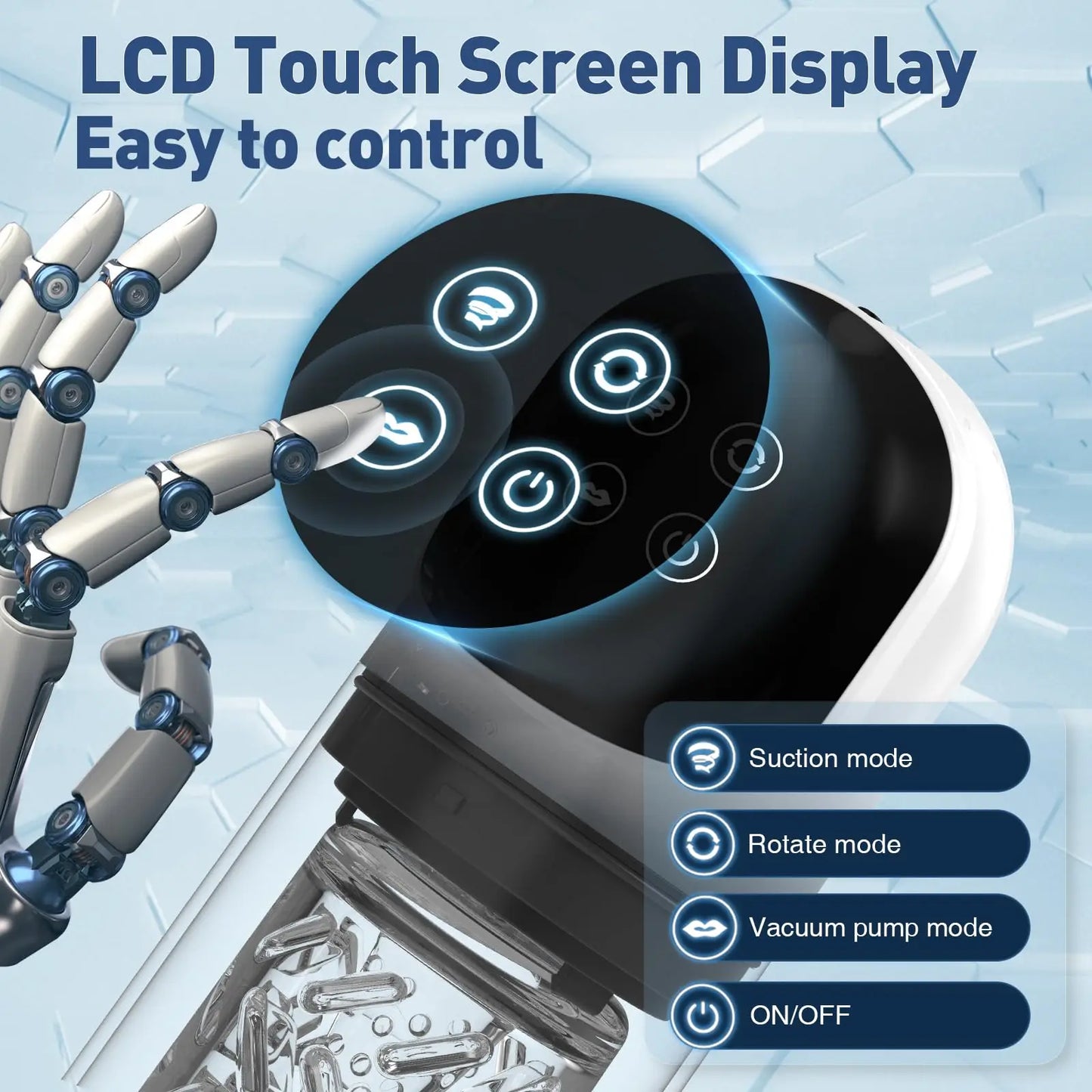 LCD Automatic Sucking Licking Male Masturbator with 14 Powerful Modes