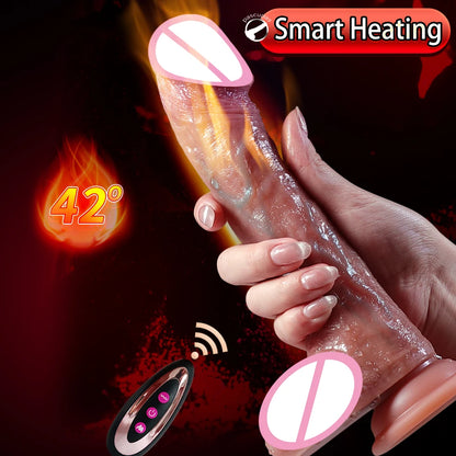 Heating Realistic Dildo with Remote Control