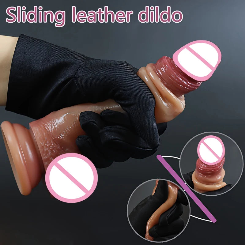 Sliding Foreskin Dildo - Big Realistic Cock for Anal & Solo Play